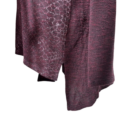 A.N.A. Long Sleeved light Sweater Plum with Silver reflective Sparkle size M - Picture 6 of 11